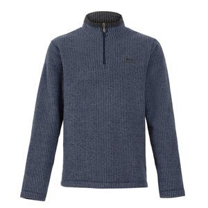 Weird Fish Mens Newark Grid Eco Friendly Quarter Zip Fleece Top / Navy
